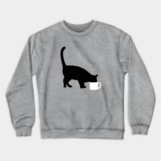 Cat and Coffee Mug, Funny Cat, Cat Lovers Crewneck Sweatshirt